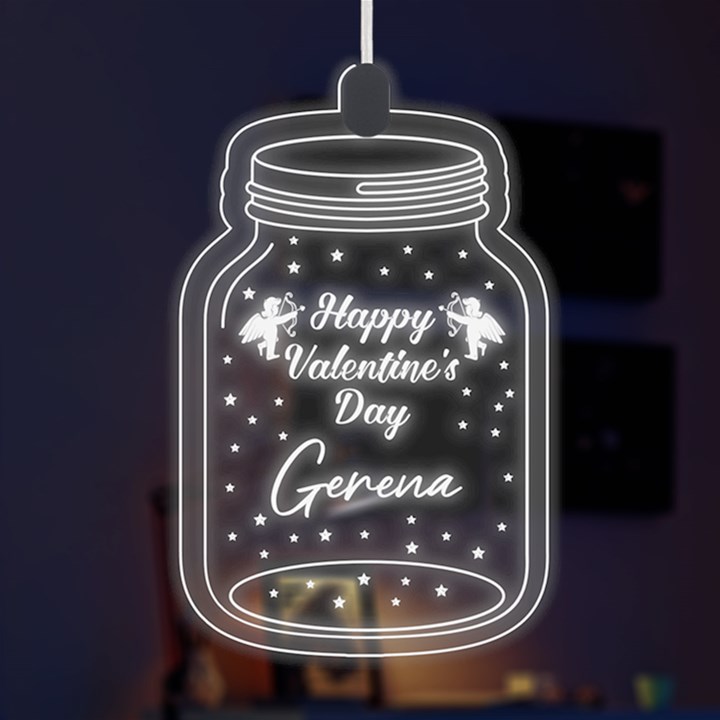 Personalized Name Snow Globe Love LED Acrylic Ornament