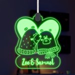 Personalized Couple illustration Valentine Day Names Any Text LED Acrylic Ornament LED Acrylic Ornament Front