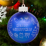 Personalized Merry Christmas Cute illustration Name LED Glass Sphere Ornament Back
