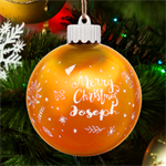 Personalized Merry Christmas Name LED Glass Sphere Ornament Front