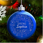 Personalized Christmas Any Text Name Led Glass Round Ornament LED Glass Round Ornament Front