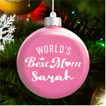 Personalized Mun Mothers Day Name LED Glass Round Ornament Front