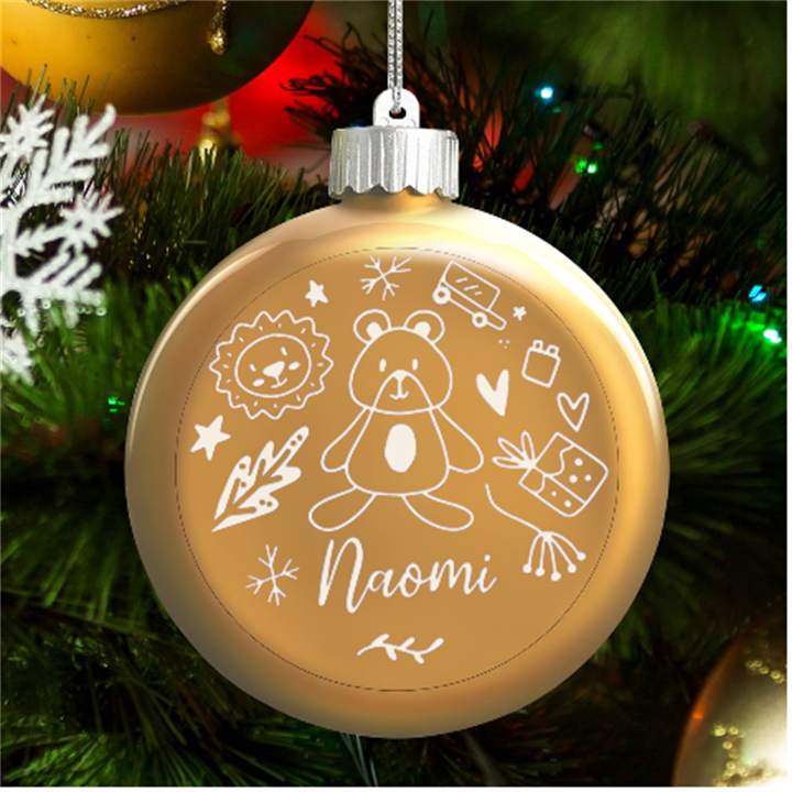 Personalized Christmas Any Text Name Led Glass Round Ornament LED Glass Round Ornament