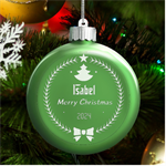 Christmas LED Glass Round Ornament Front