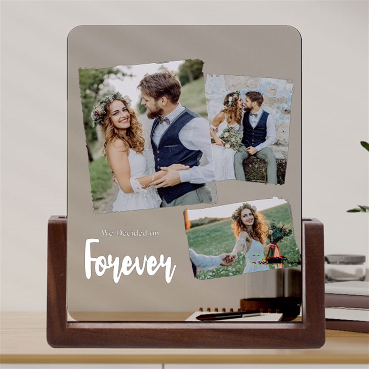 Personalized Photo Any Text Acrylic UV Print 6  Tabletop Frame (U-Shape)