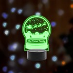 Personalized Christmas Santa Claus Family Name Remote LED Acrylic Message Display (Black Round Stand)  Front