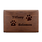 Personalized Pet Foot Name Wood Oval USB Flash Drive Wood Oval USB Flash Drive Box