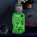 Personalized Name Gacha Machine LED Key Chain Front