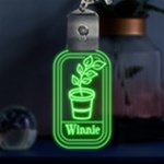 Personalized Name Plant LED Key Chain Front