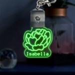 Rose Graphic LED Key Chain Front