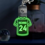 Personalized Football Jersey Name LED Key Chain Front