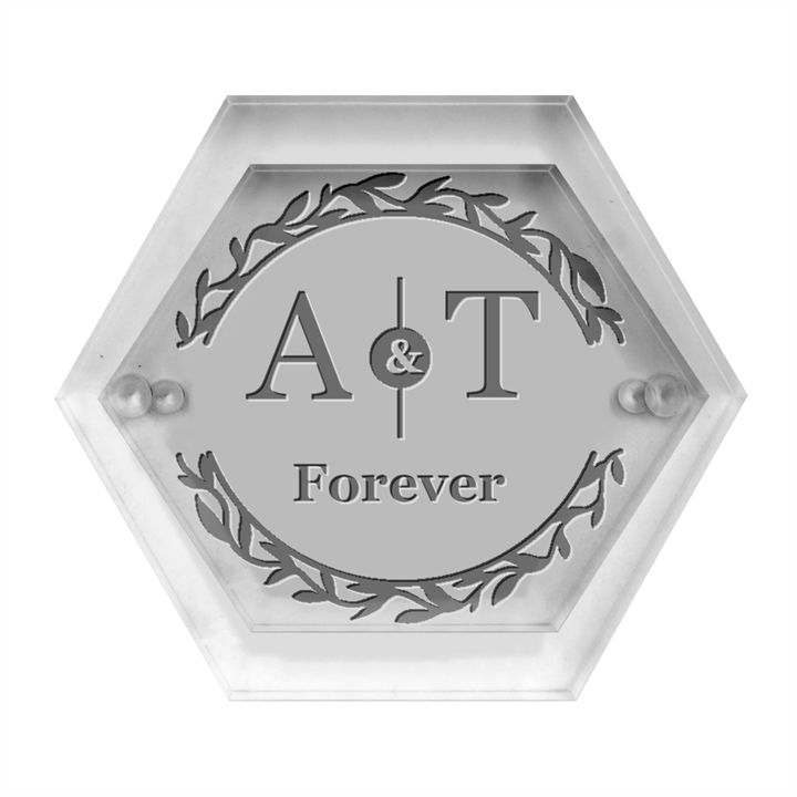 Personalized Forever Wedding Hexagon Wood Jewelry Box