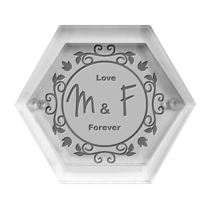 Personalized Initial Wedding Hexagon Wood Jewelry Box