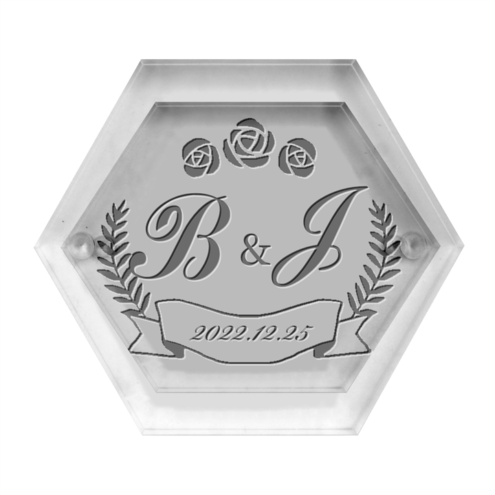 Personalized Rose Hexagon Wood Jewelry Box