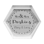 Personalized Couple Family Name Hexagon Wood Jewelry Box Front