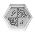 Personalized Initial Wedding Hexagon Wood Jewelry Box Front
