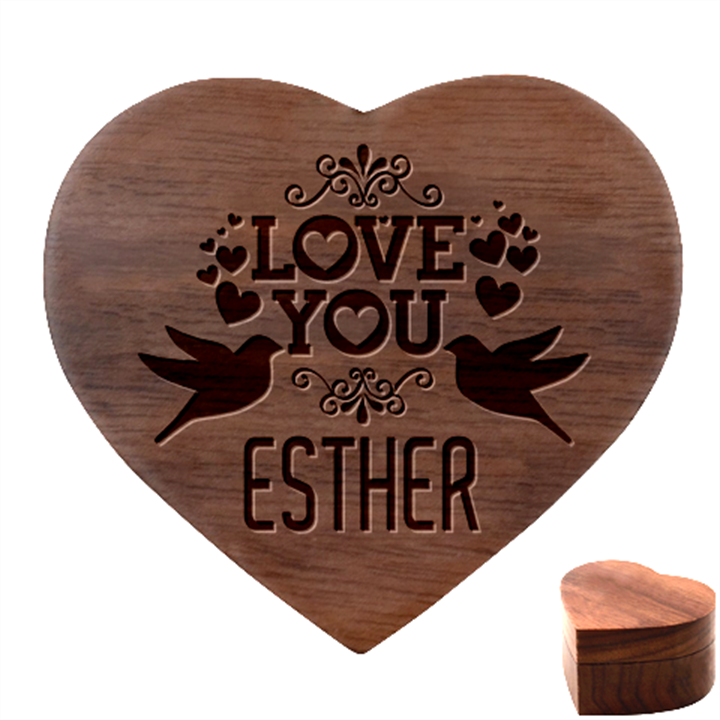 Personalized Love You Name Heart Wood Jewelry Box Heart Wood Jewelry Box