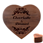 Personalized Couple Name Heart Wood Jewelry Box Heart Wood Jewelry Box Front