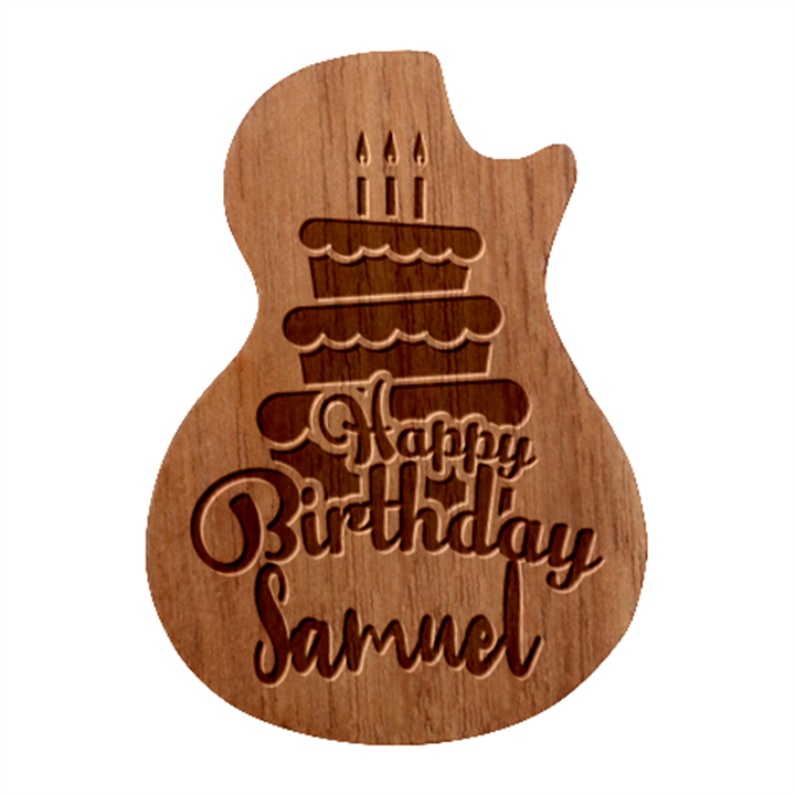 Personalized Happy Birthday Name Guitar Picks Set Guitar Shape Wood Guitar Pick Holder Case And Picks Set