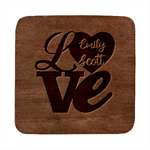 Personalized Love Anniversary Square Wood Guitar Pick Holder Case and Picks Set Square Wood Guitar Pick Holder Case And Picks Set Front