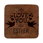 Personalized Love You Name Guitar Picks Set Square Wood Guitar Pick Holder Case And Picks Set Front