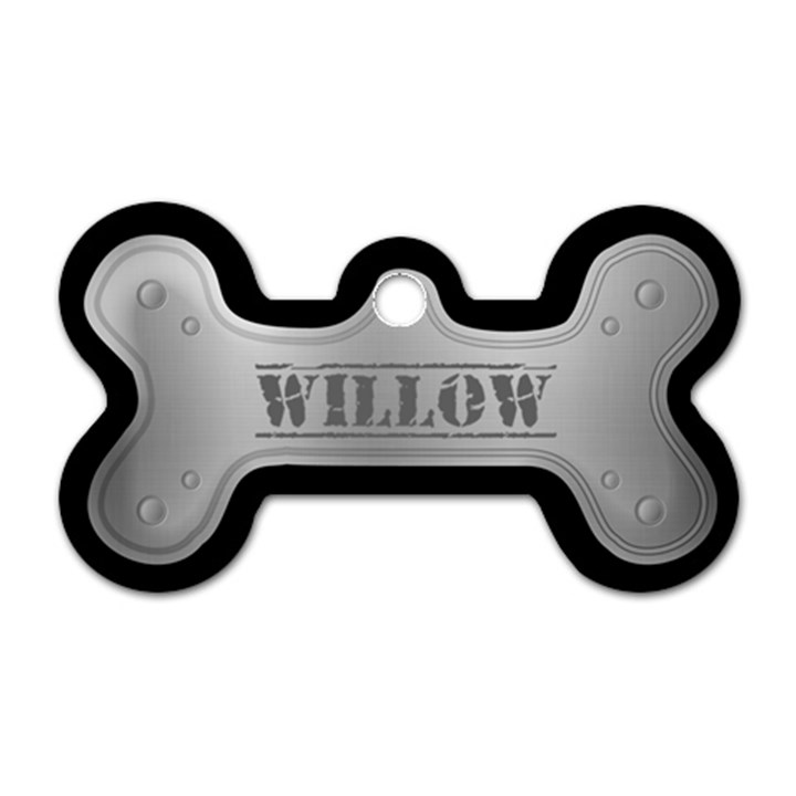 Iron Graphic Pattern Dog Tag Bone (One Side)