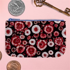 Mid Century Retro Floral 1970s 1960s Pattern 96 Large Coin Purse