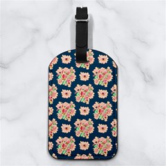 Retro 1880s Flowers Pattern 7 Nappa Leather Luggage Tag Rectangle