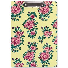 Retro 1880s Flowers Pattern 8 A4 Acrylic Clipboard