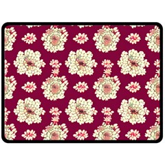 Retro 1880s Flowers Pattern Fleece Blanket (large)