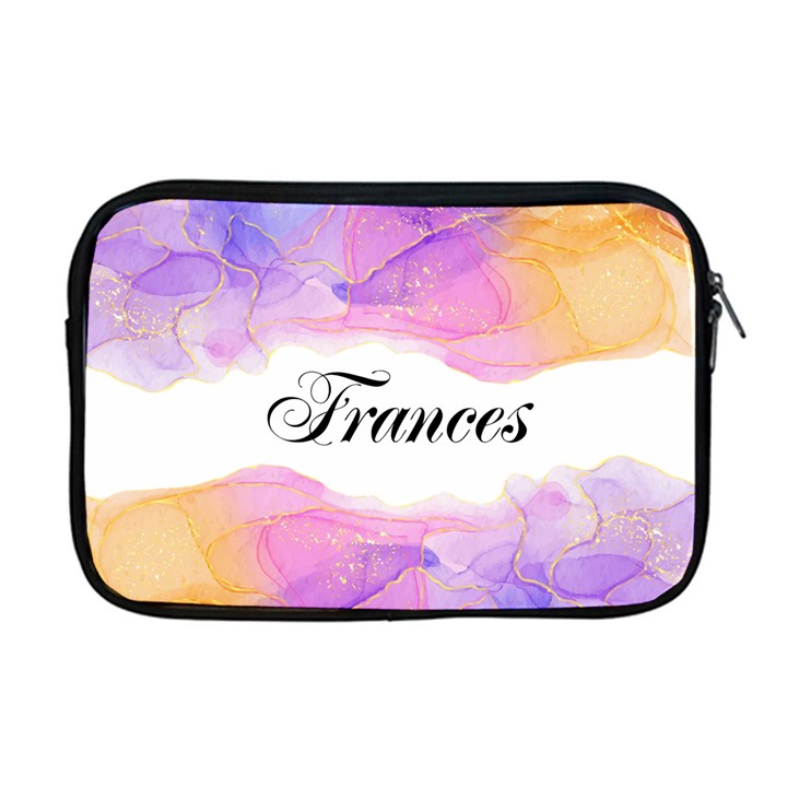 Personalized Name Any Text Colored Marble Apple MacBook Pro 17  Zipper Case