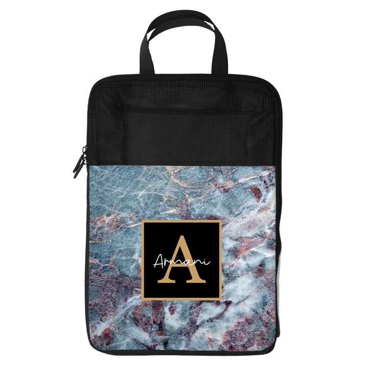Personalized Initial Name Any Text Marble Foldable Shoe Storage Bag Foldable Shoe Storage Bag