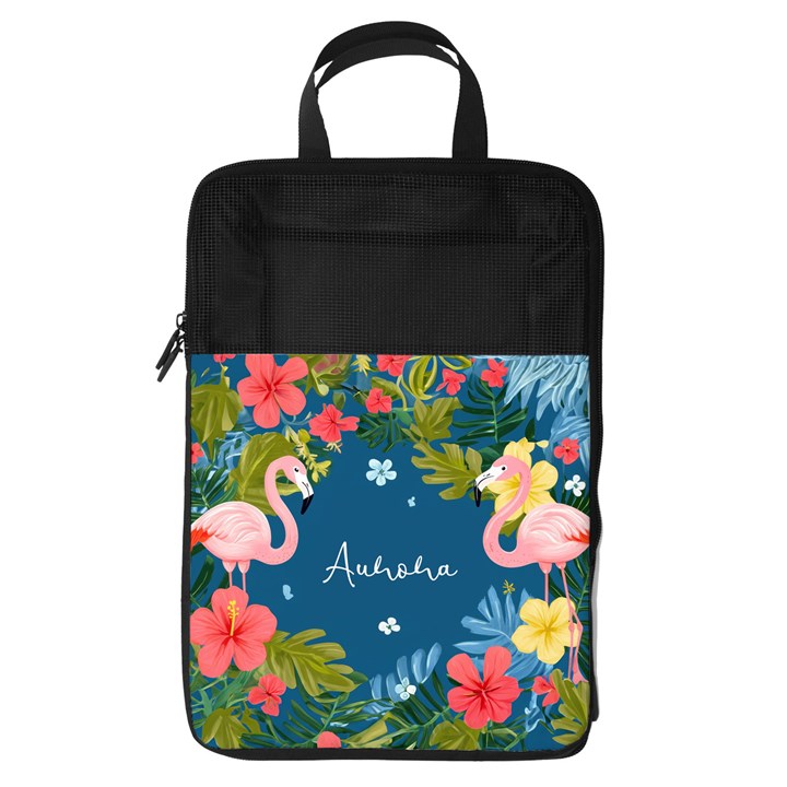 Personalized Name Any Text Flamingo Tropical Foldable Shoe Storage Bag Foldable Shoe Storage Bag