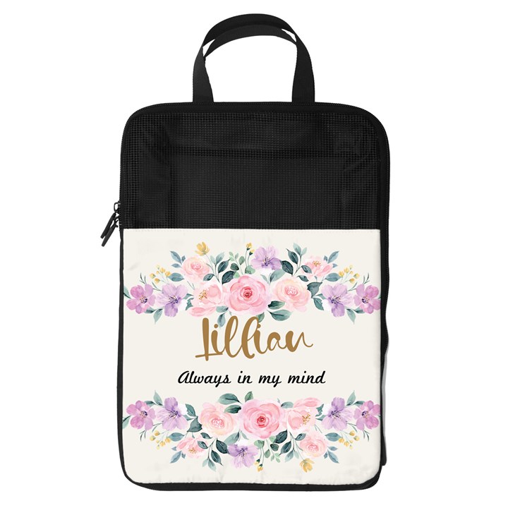 Personalized Floral Pattern Always in My Mind Name Foldable Shoe Storage Bag Foldable Shoe Storage Bag