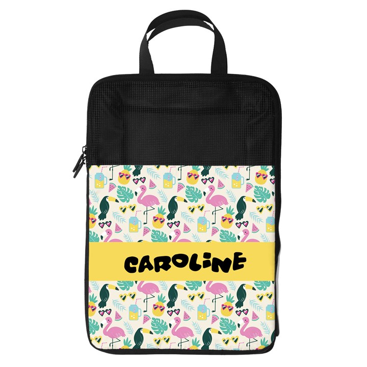 Personalized Name Any Text Flamingo Foldable Shoe Storage Bag Foldable Shoe Storage Bag