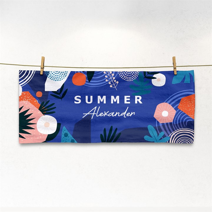 Personalized Tropical Summer Name Any Text Hand Towel Hand Towel