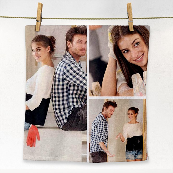 3 Picture Collage Face Towel