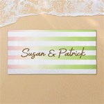Custome Stripe Color Any Text Couple Name 54 X27  Super Absorbent Beach Towel	 Front