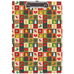 Template Christmas Pattern A4 Acrylic Clipboard