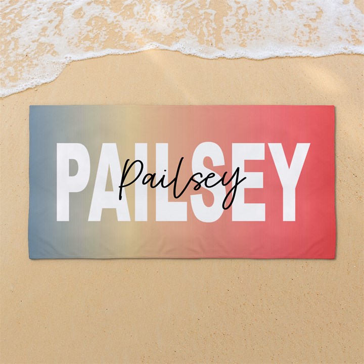 Custom Color Any Text Name 54 X27  Super Absorbent Beach Towel	
