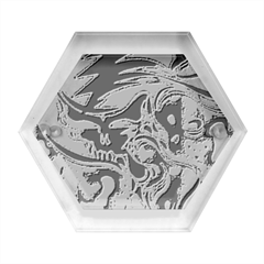 Trippy Dippy Bears Blue Dancing Greatful Dead Skull Steal Your Face Hexagon Wood Jewelry Box