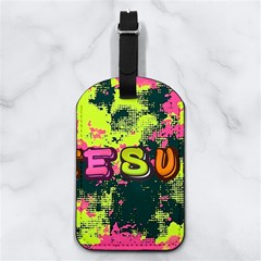 Neon Jesus 8375771 Nappa Leather Luggage Tag Rectangle