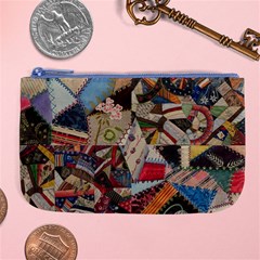 Background Embroidery Pattern Stitches Abstract Large Coin Purse