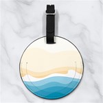 Custom Initial Name Beach Nappa Leather Luggage Tag Round Back