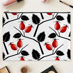 Rose Hip Pattern Branches Autumn Cosmetic Bag (xxxl)