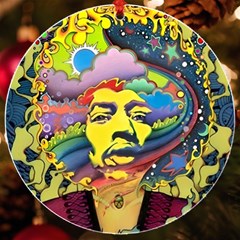 Psychedelic Rock Jimi Hendri Uv Print Acrylic Ornament Round
