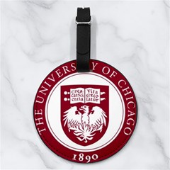 University Of Chicago Nappa Leather Luggage Tag Round
