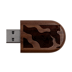 Abstract Topographic Wood Oval Usb Flash Drive