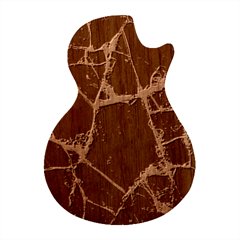 Dark Patch Art Crack Construction Guitar Shape Wood Guitar Pick Holder Case And Picks Set