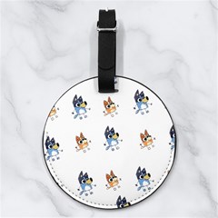 Bluey, Bluey Merch, Bluey Pattern, Bluey Bluey, Bingo, Bluey Design, Bluey Dog Nappa Leather Luggage Tag Round
